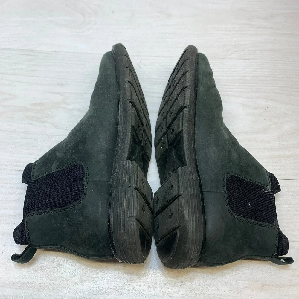 Mark Nason Mens 8.5 Chelsea Boots Nubuck LeatherBlack Gore Lug Sole‎
